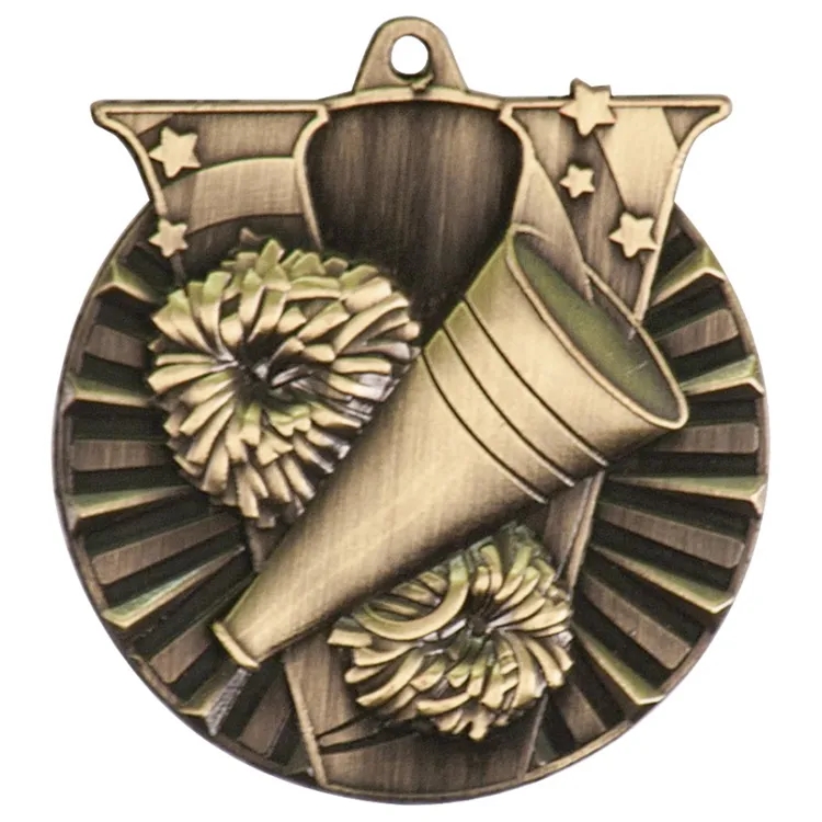 2" Antique Finish Cheer Victory Medal 2