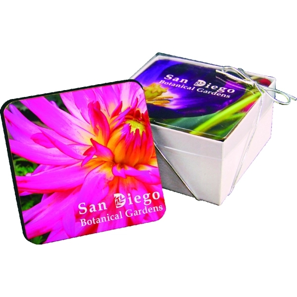 Ultra Vivid Recycled Wood Coaster Set of 4 4