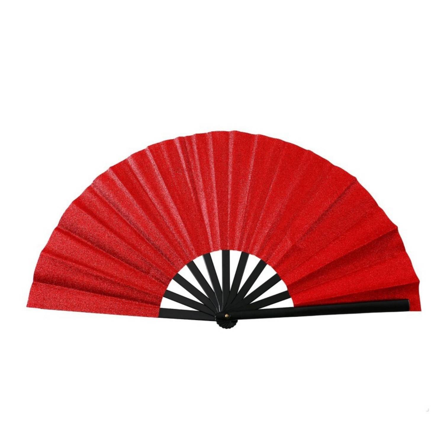 13 Inch Glitter Bamboo Handheld Folding Fan 7