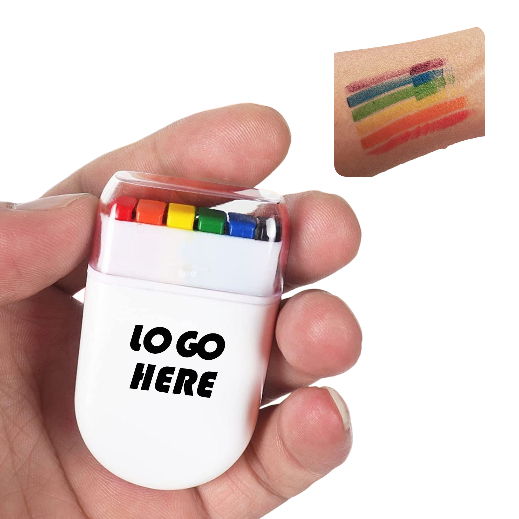PP Cased Rainbow Face Crayons 2