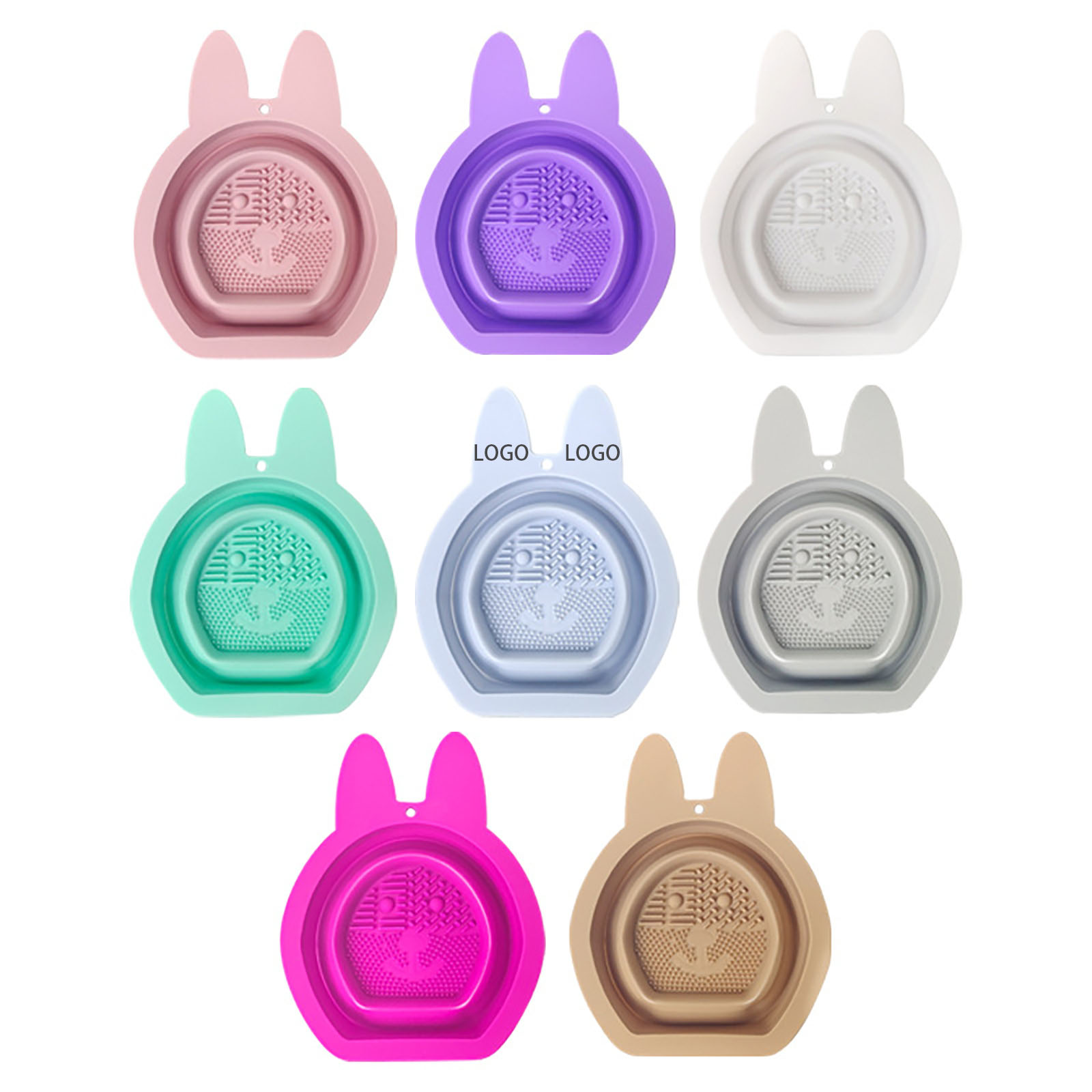 Silicone Cosmetic Brush Cleaner Mat Portable Washing Tool Scrubber-- Rabbit Shape 1