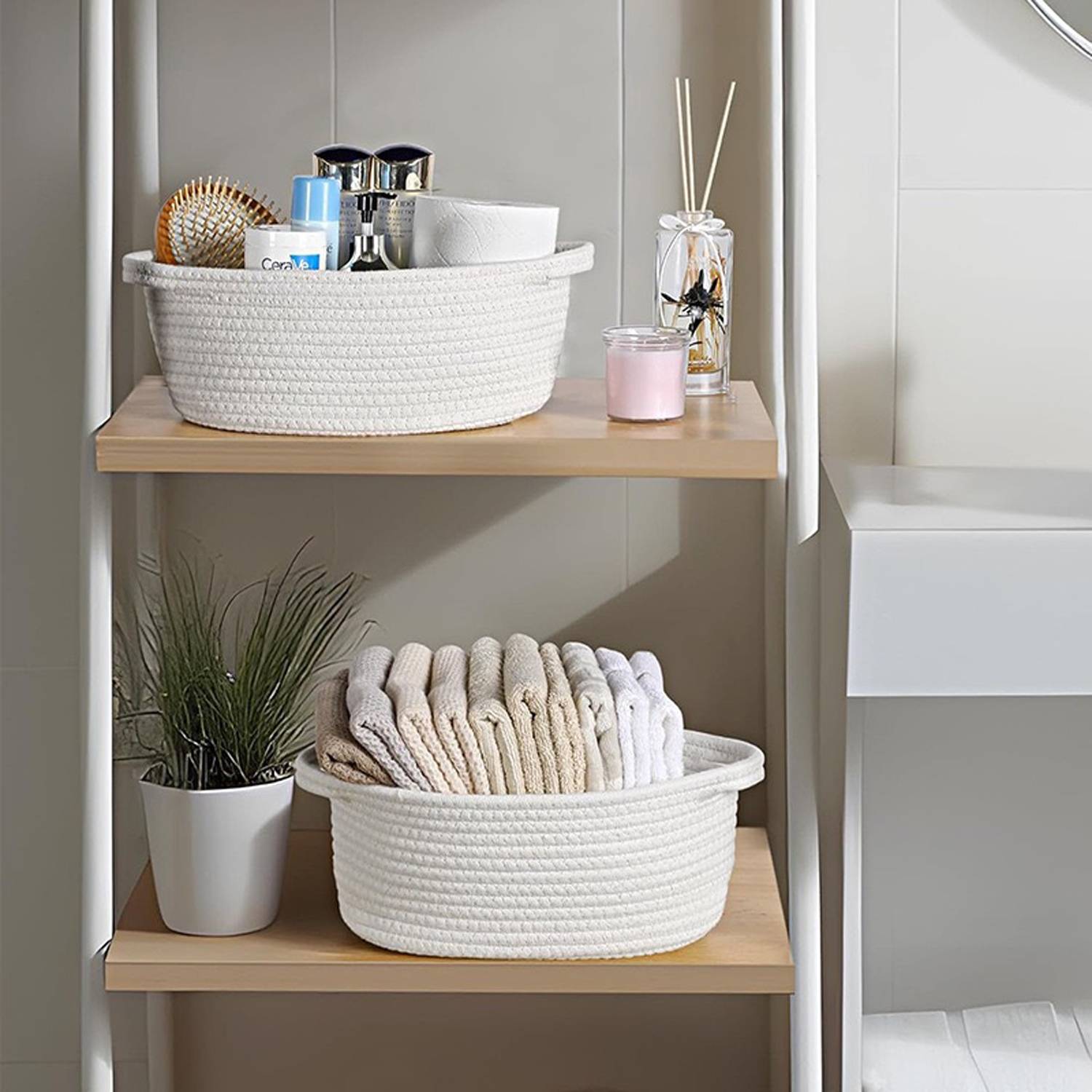 Hand Woven Cotton Rope Storage Basket 3