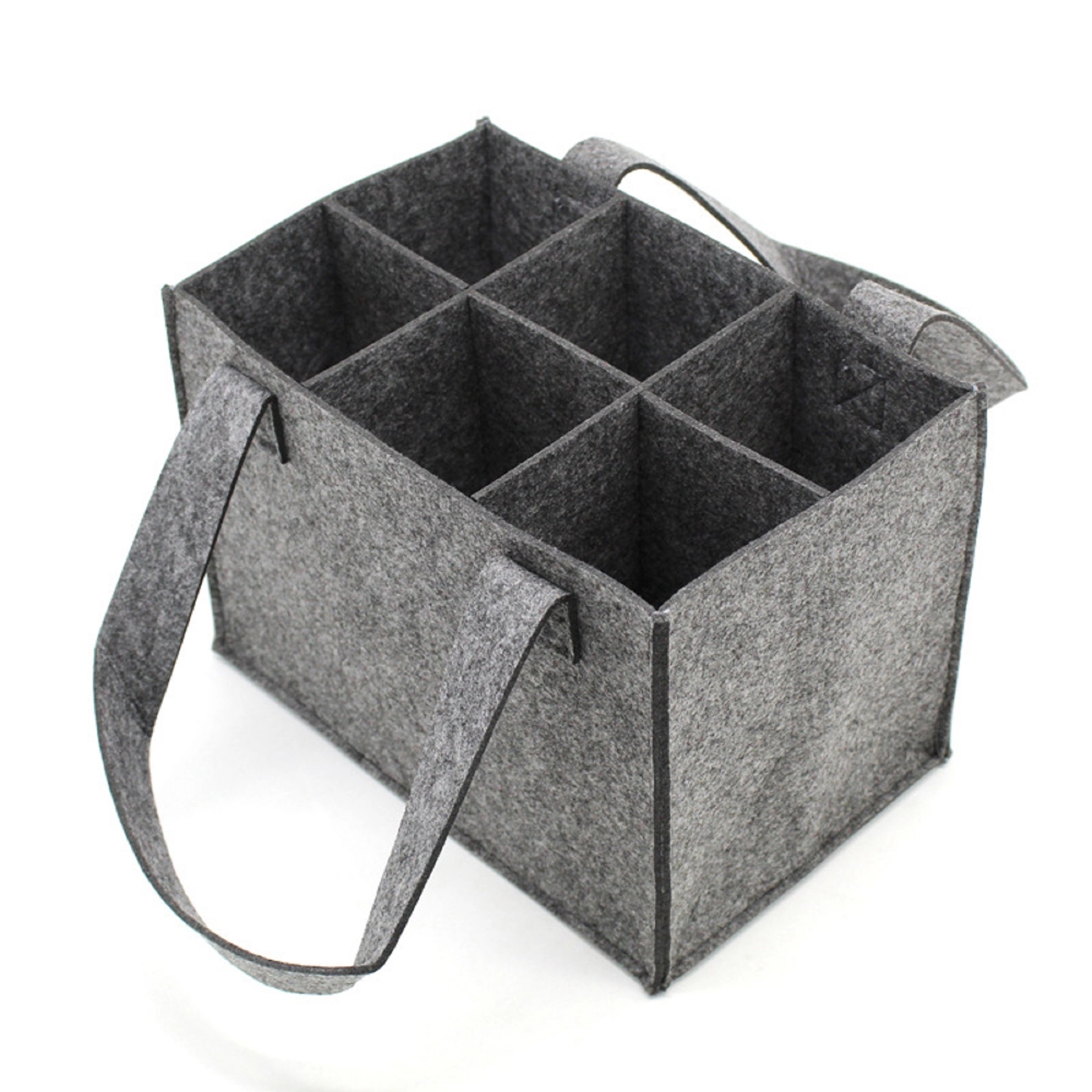 Multi-pockets Felt Wine Tote Bag Beer Pouch with Handle 6