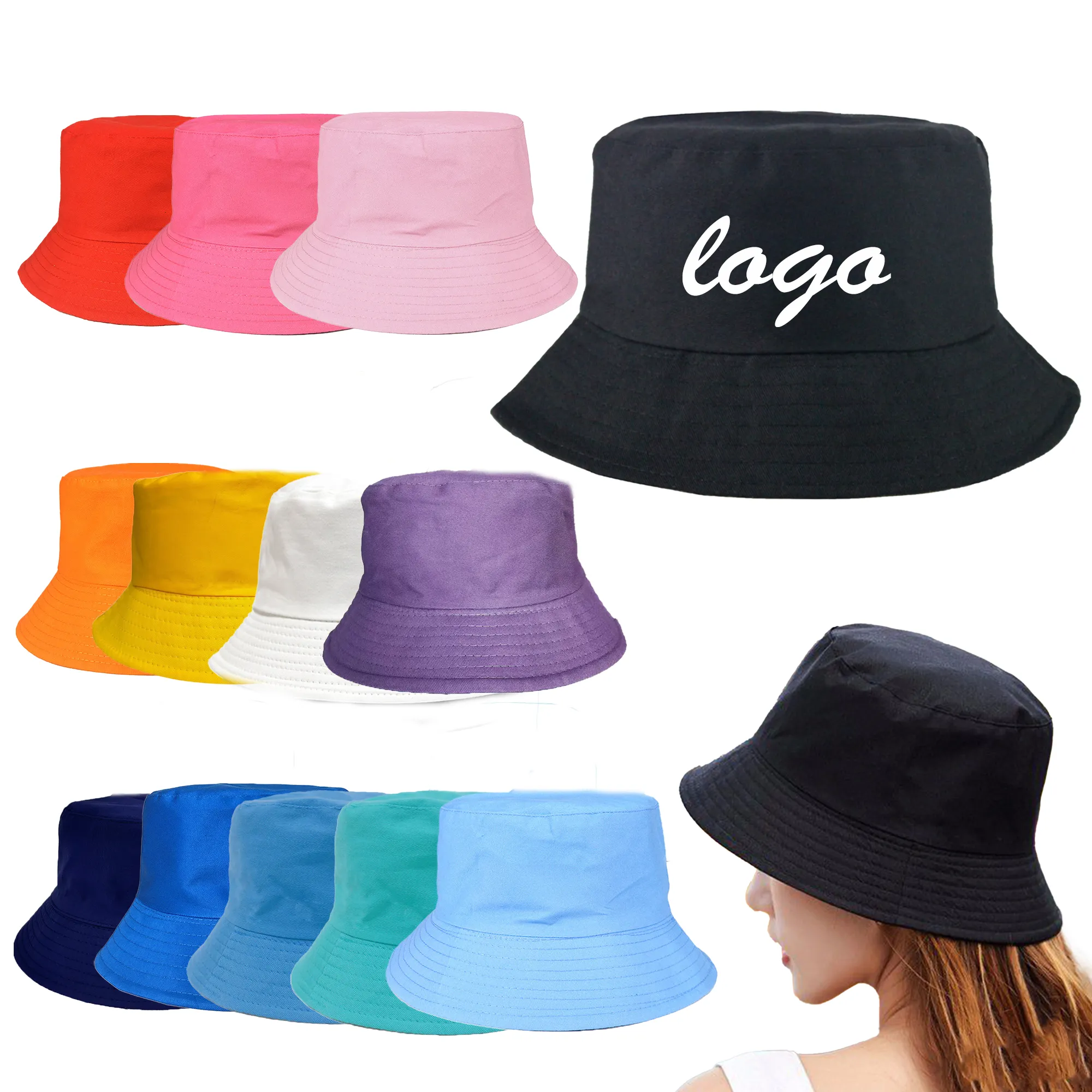 Children Adults' Cotton Bucket Hat For Sun Protection 1