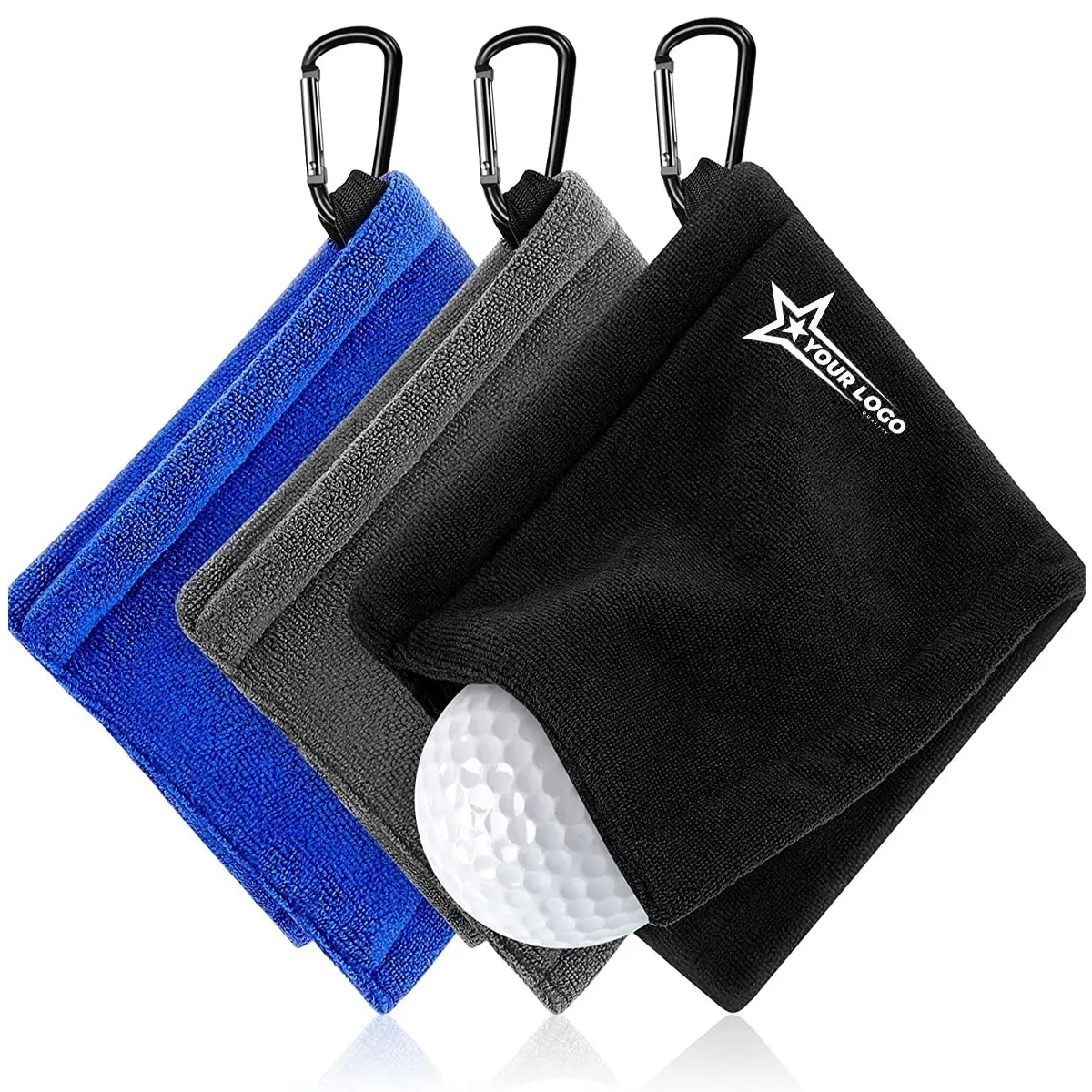 Golf Ball Towel With Clip Portable Cleaner Accessories 2