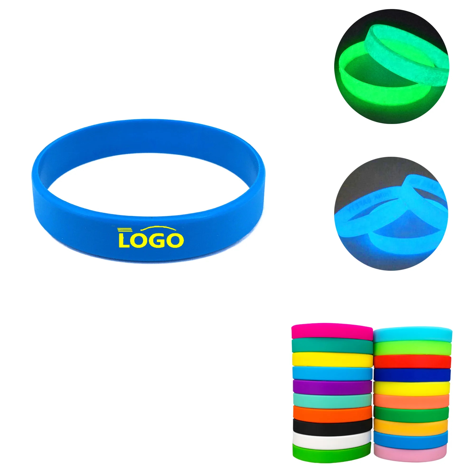 MOQ100 Glow In The Dark Silicone Wristbands 5