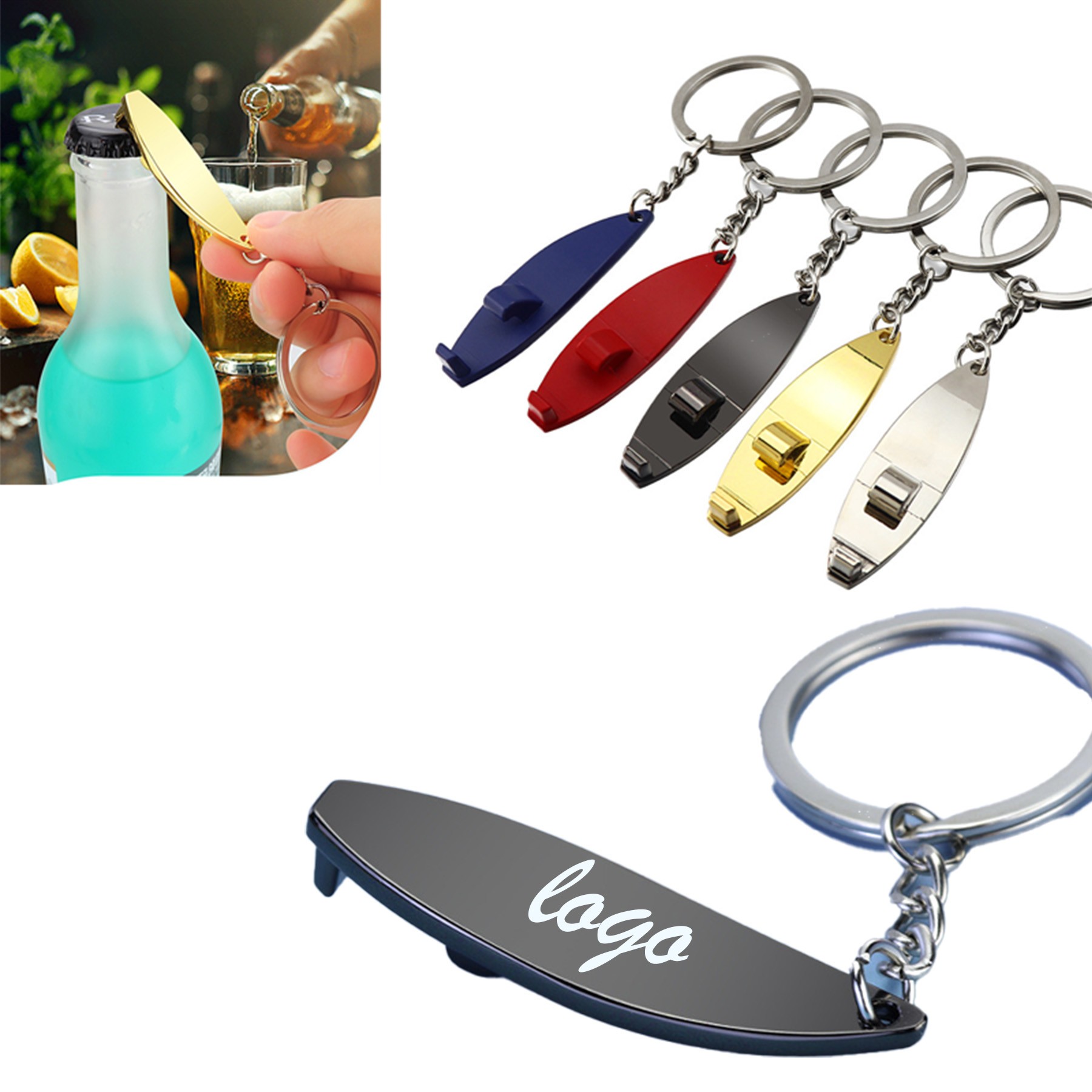 Surfboard-Shaped Keychain