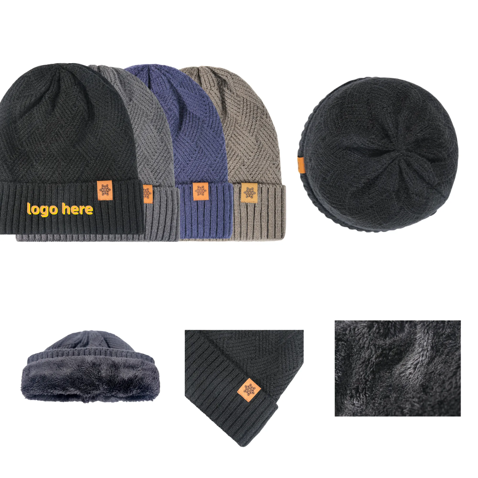 Men's Fleece-Lined Thick Knit Hat 3