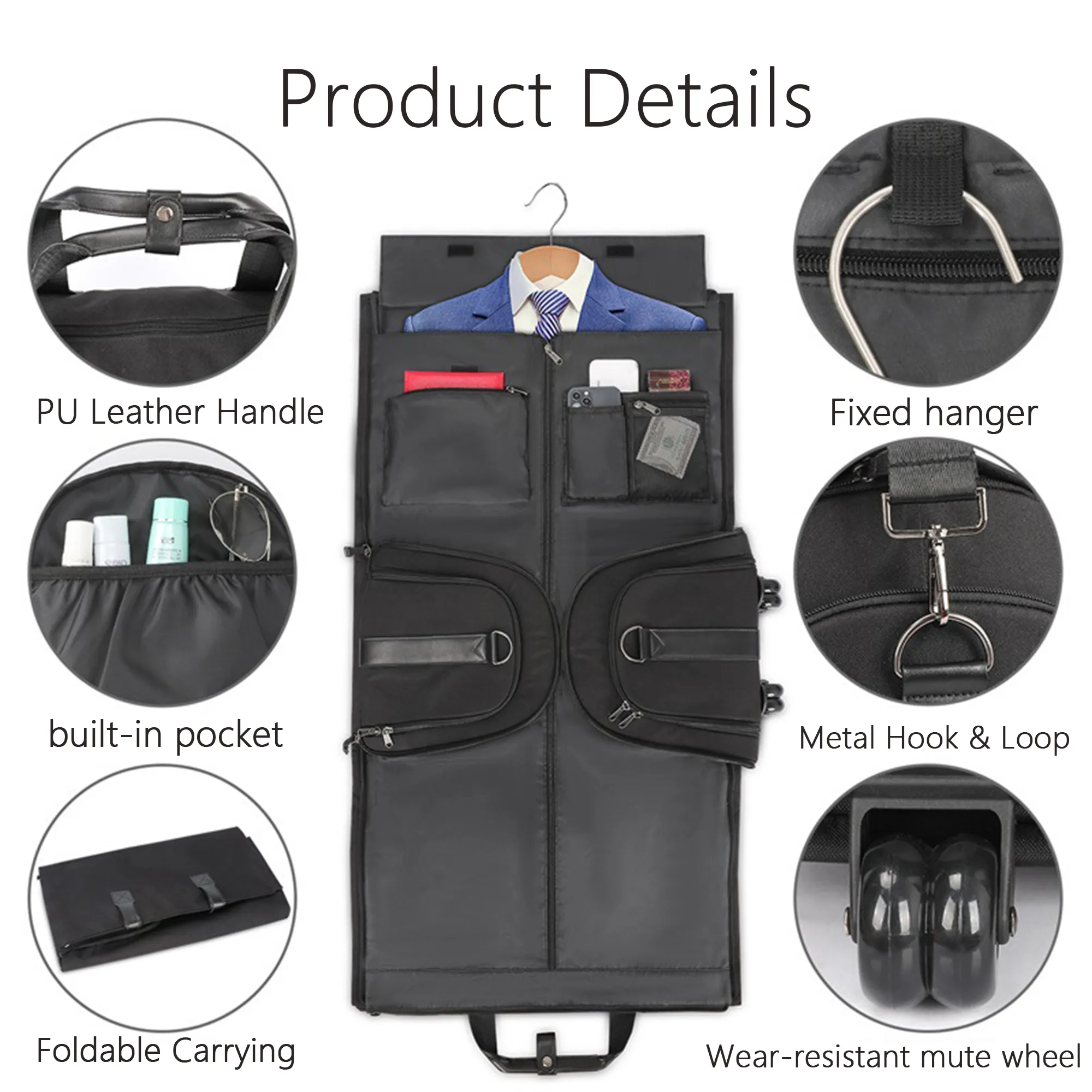 46 L Large 2 In 1 Heavy Hanging Garment Suitcase Duffel Bags 10