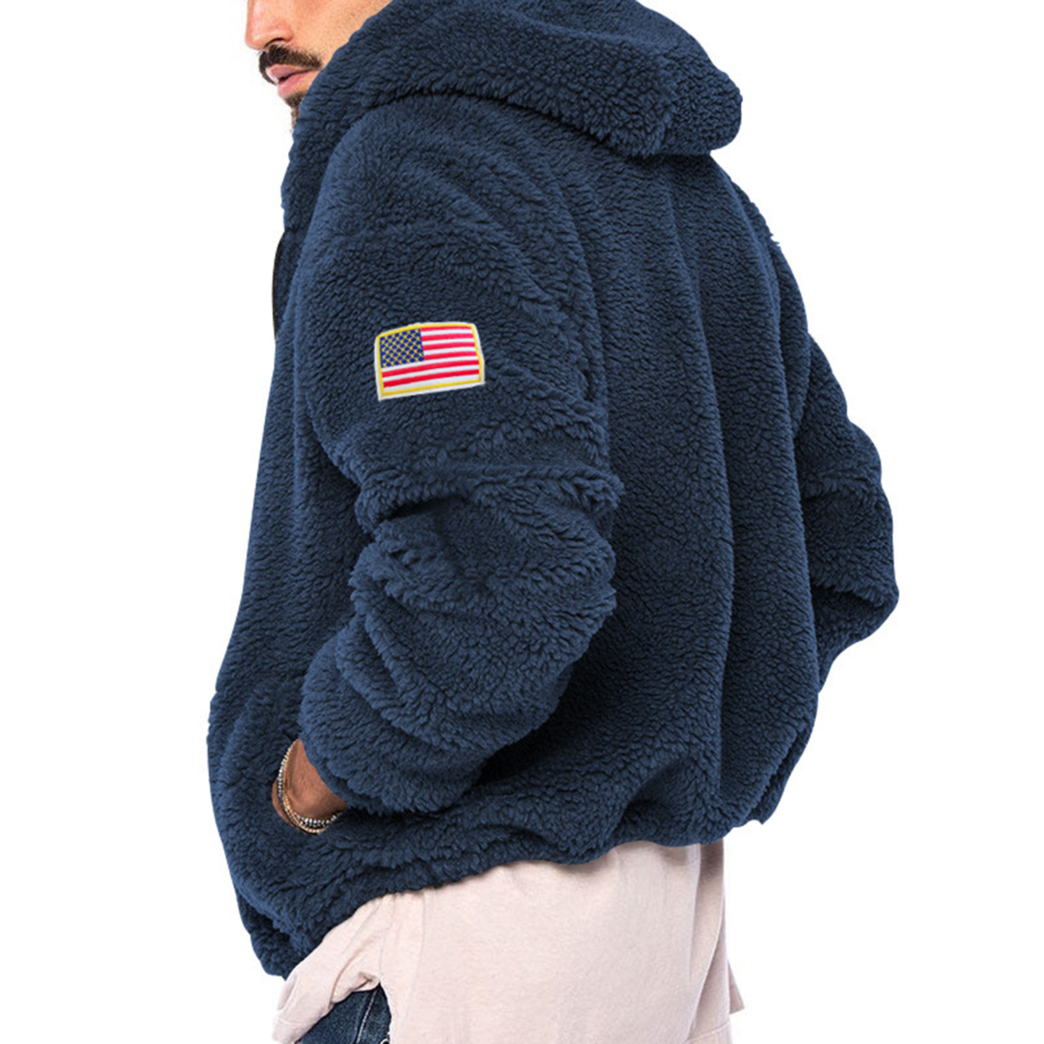 Men's Warm Zip Up Sherpa Fleece Thick Hooded Winter Jacket 5