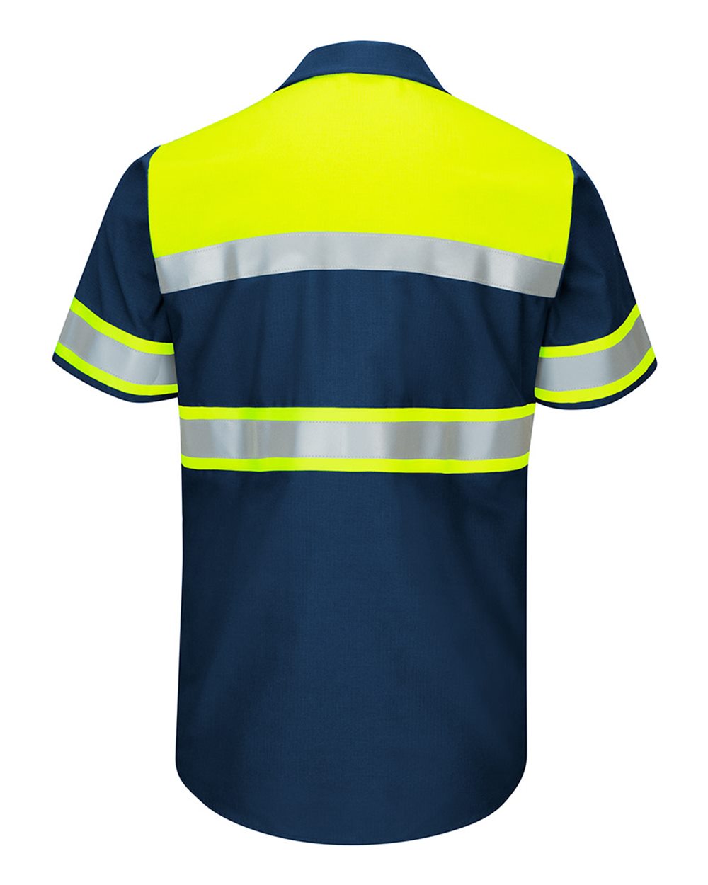 Men's Hi-Visibility Colorblock Ripstop Short Sleeve Work Shirt - SY80 9