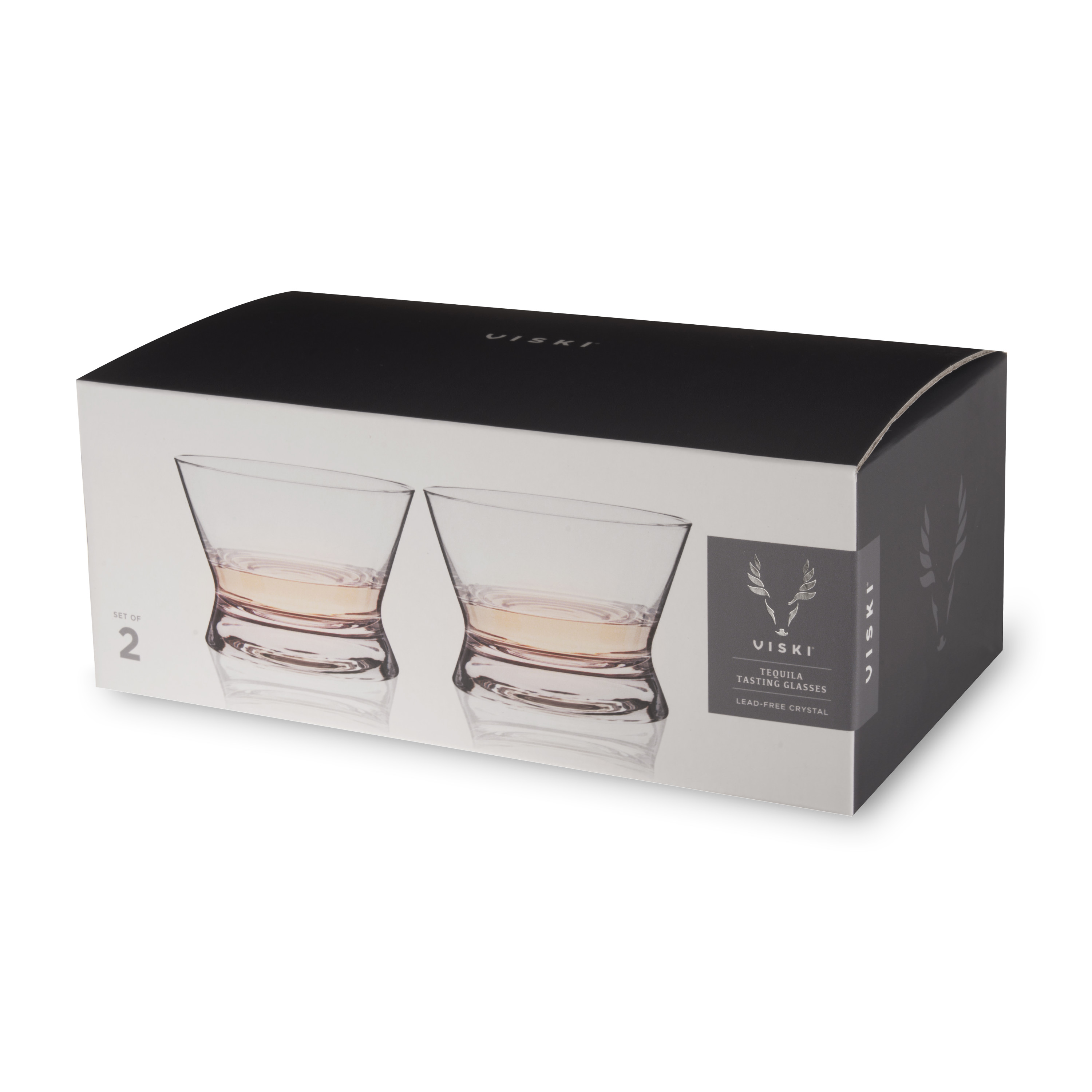 Viski® Raye Crystal Tequila Tasting Glass, set of 2 5