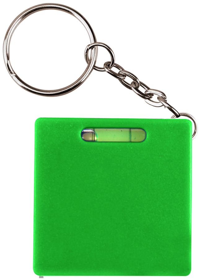 Square tape measure with level and key chain 7