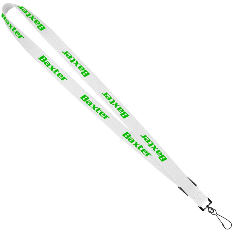 3/4" Original Fast Track Lanyard with Black J-Hook - White 1