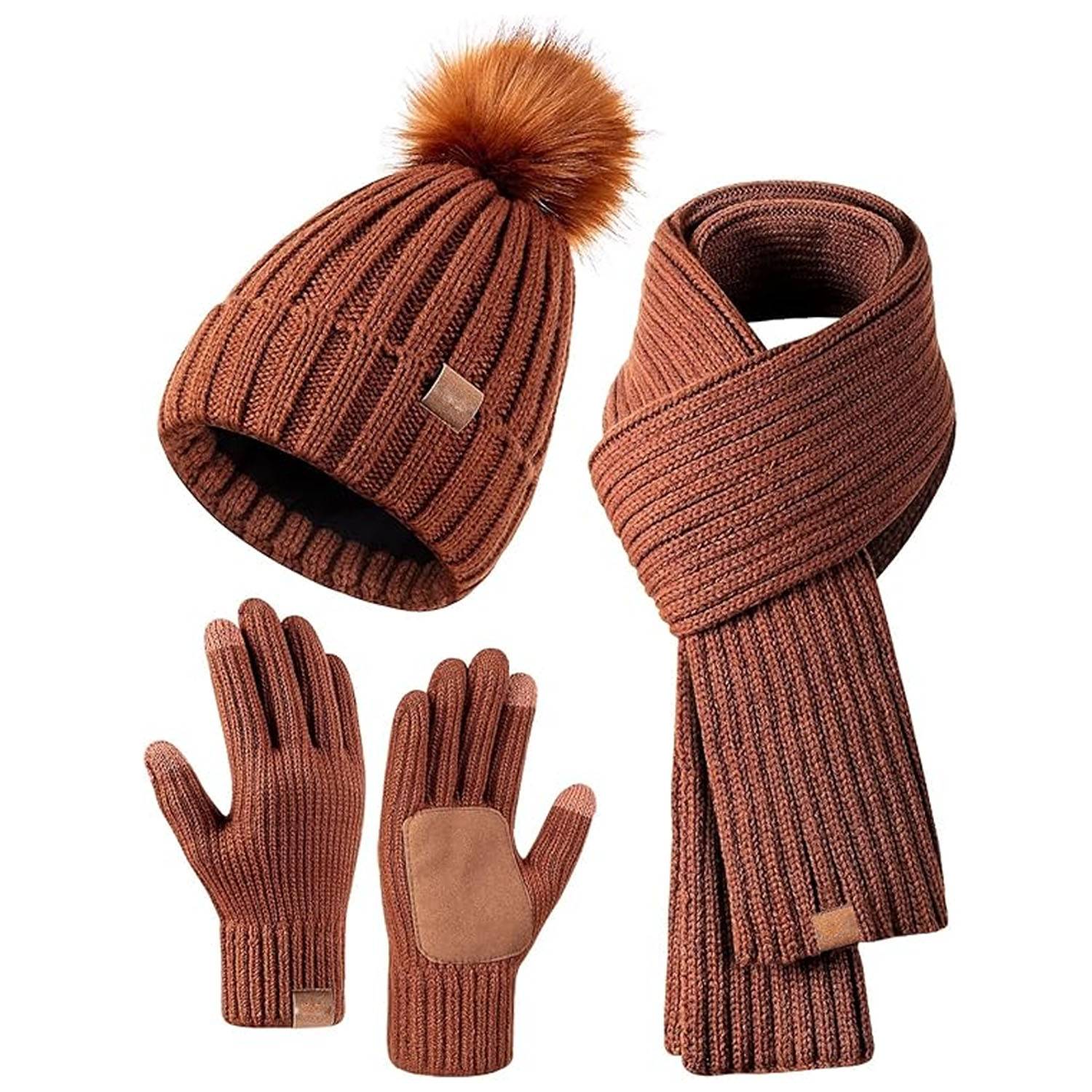 Customizable Beanie Hat Scarf Gloves Set 6