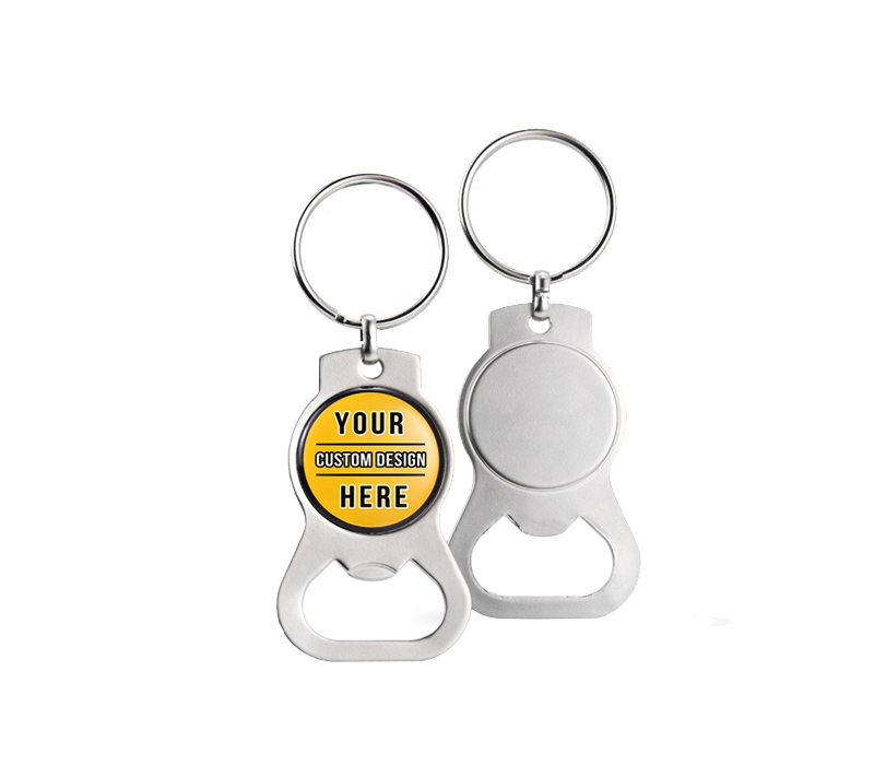 Round Metal Bottle Opener Keyring 3