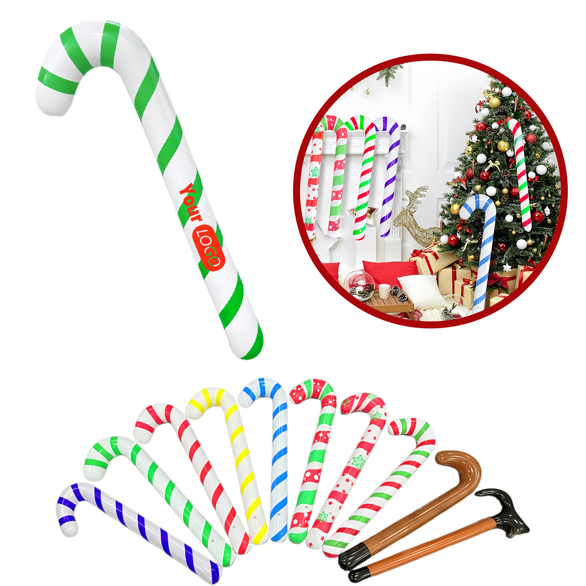 Christmas Candy Cane Shaped Inflatable Decoration 2