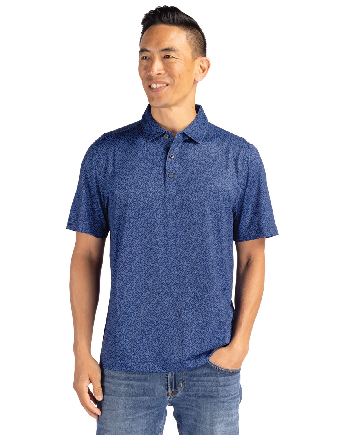 Cutter & Buck Pike Recycled Pebble Print Mens Polo 26