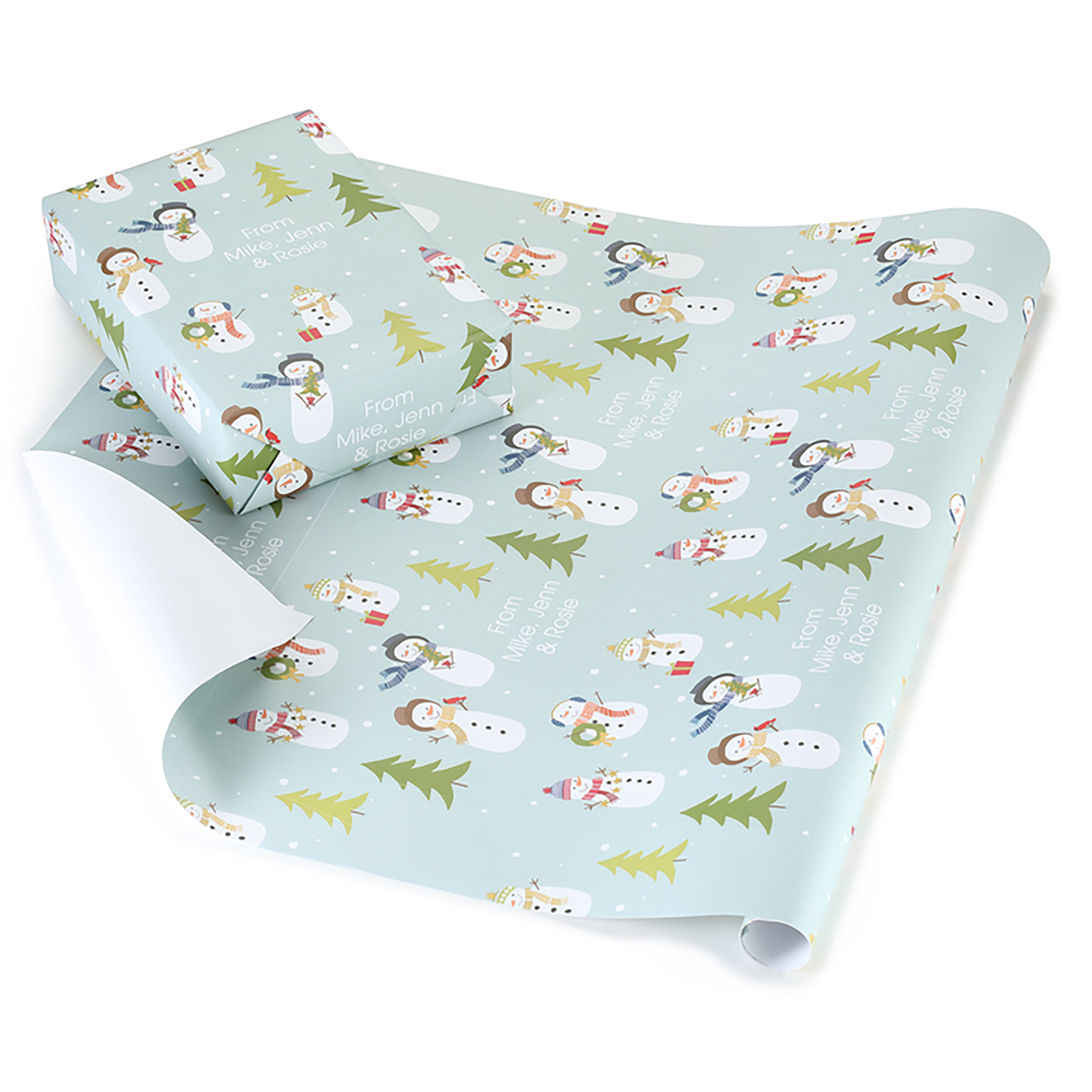 Frosty Friends Personalized Wrapping Paper Roll 2