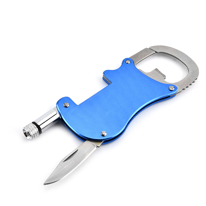Multifunctional Carabiner with LED Light and Pocket Knife and Bottle Opener 1