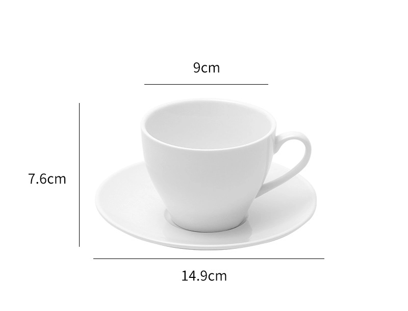 6 Oz Simply White Rim Round Cup And Saucer Set 1