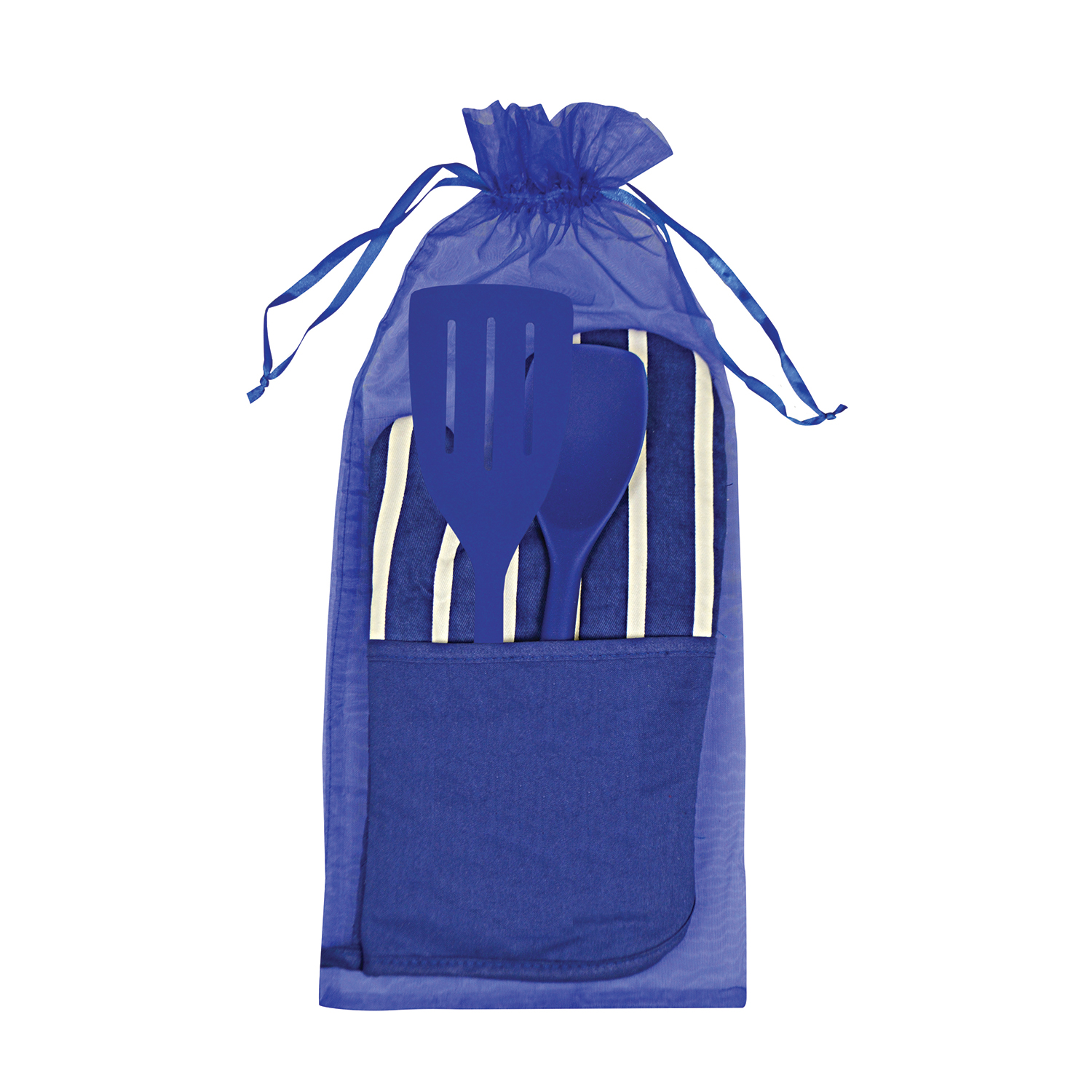 Chef's Therma-Grip Striped Oven Mitt Silicone Spoon and Spatula Combo 6