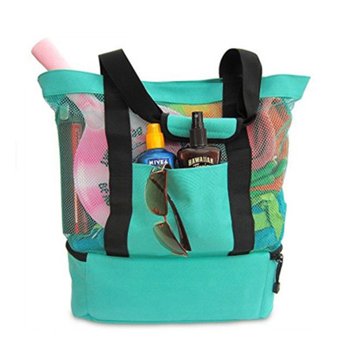 2 in 1 Beach Mesh Tote Bag With Cooler 3