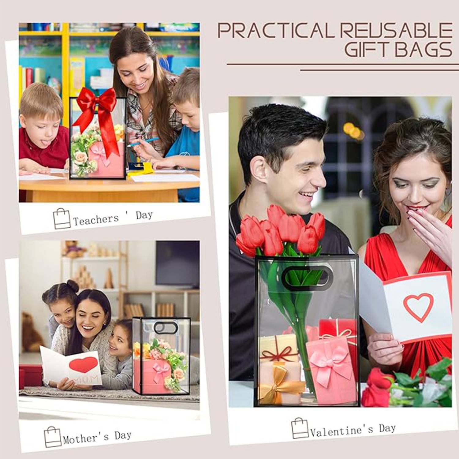 Transparent Clear Frosted Die Cut Pp Tote Bag 5