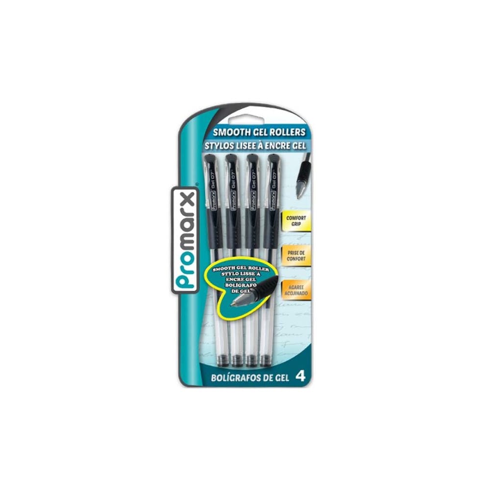 Gel Roller Pens - Black 4 Pack 2