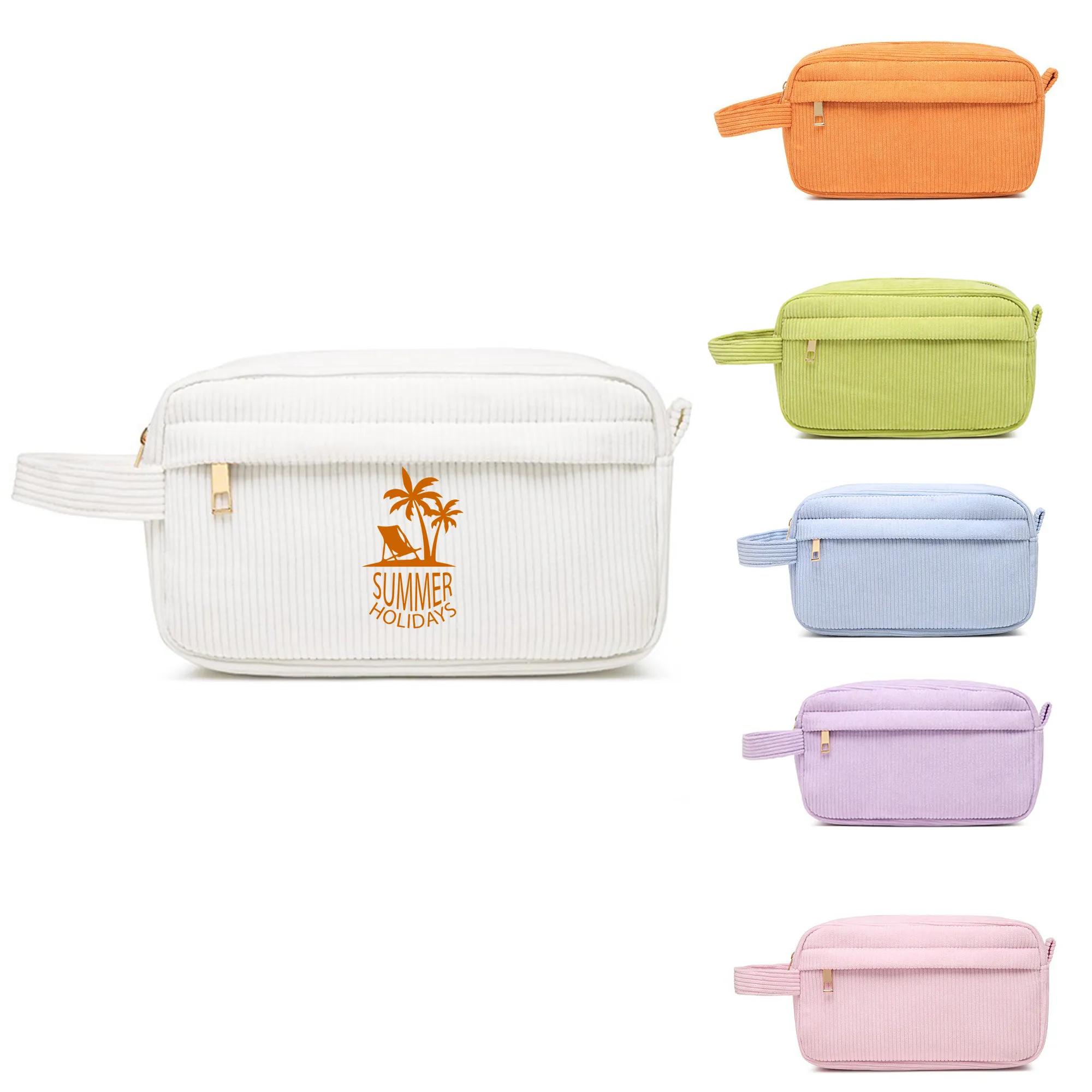 Corduroy Makeup Bag Pencil Case Wallet Storage Pouch
