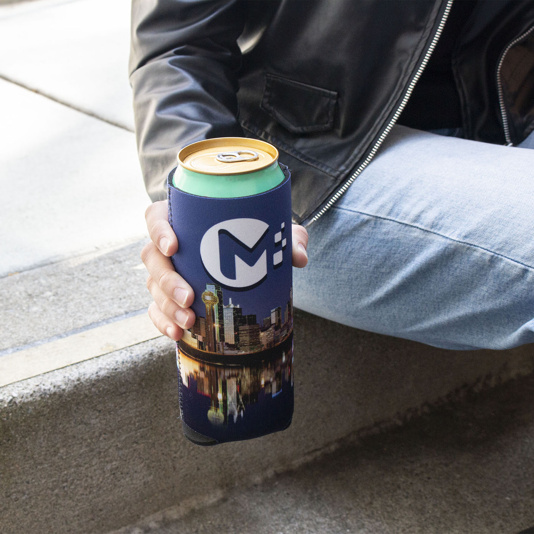 24 oz Tall Boy Neoprene can cooler, custom koozie with logo imprint 2