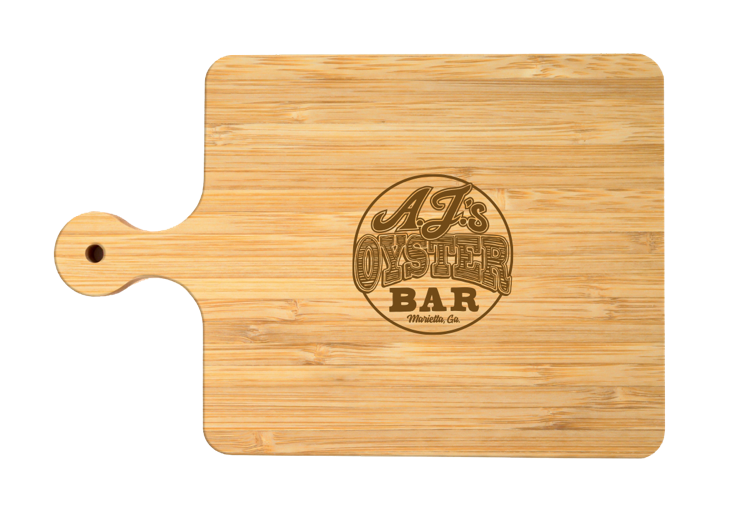 16" Square Paddle Bamboo Cutting Board 2