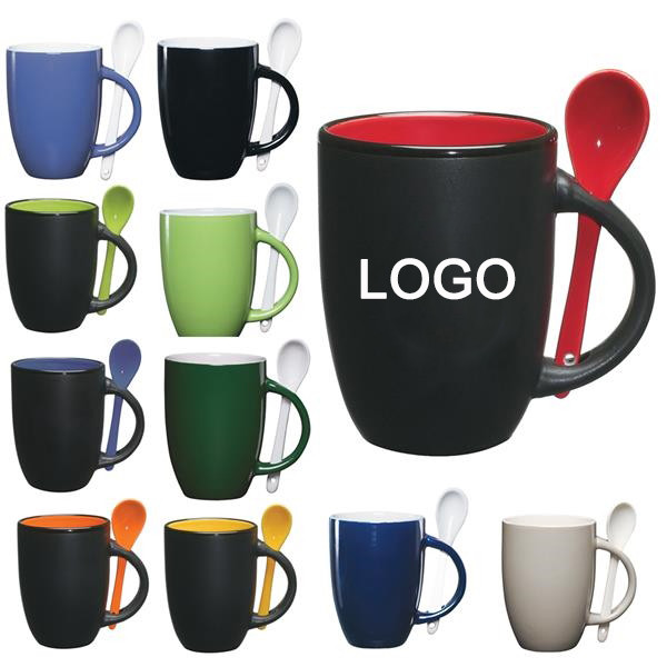 12 oz Ceramic Mug W/ Spoon 2