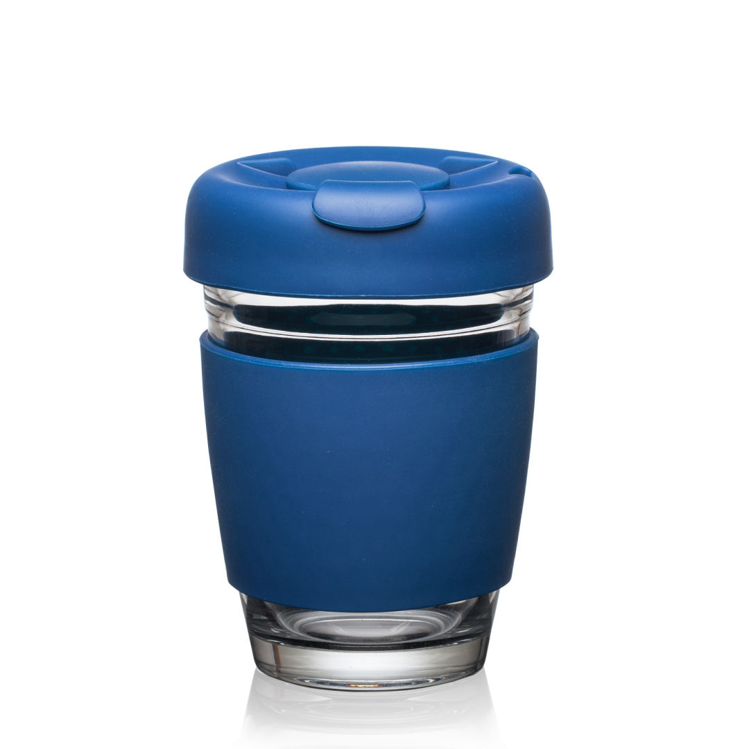Retiro Borosilicate Glass Tumbler w/Silicone Lid - 8oz, custom stadium cup with logo imprint 7