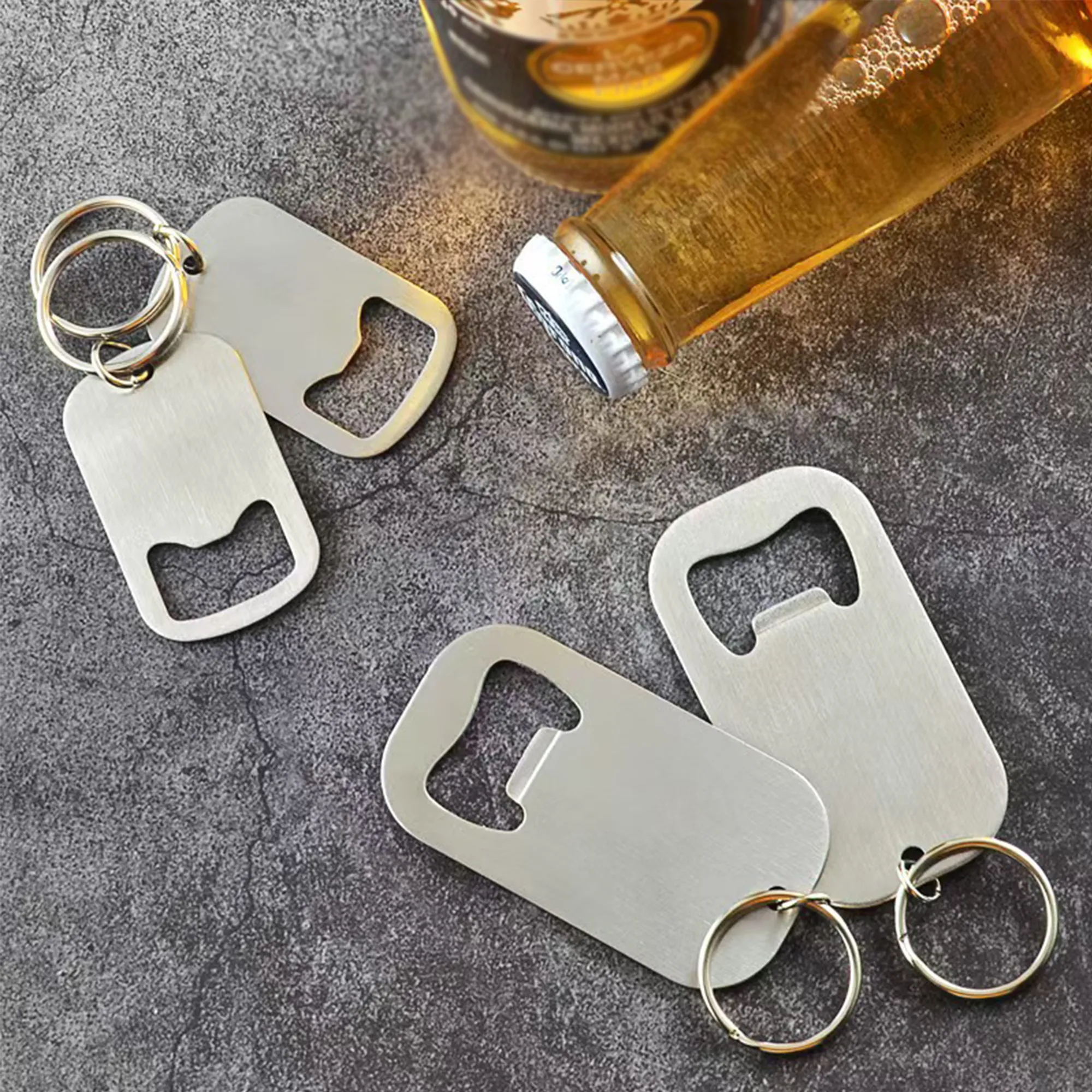 MOQ 50 Stainless Steel Multifunctional Bottle Opener Keychai 4