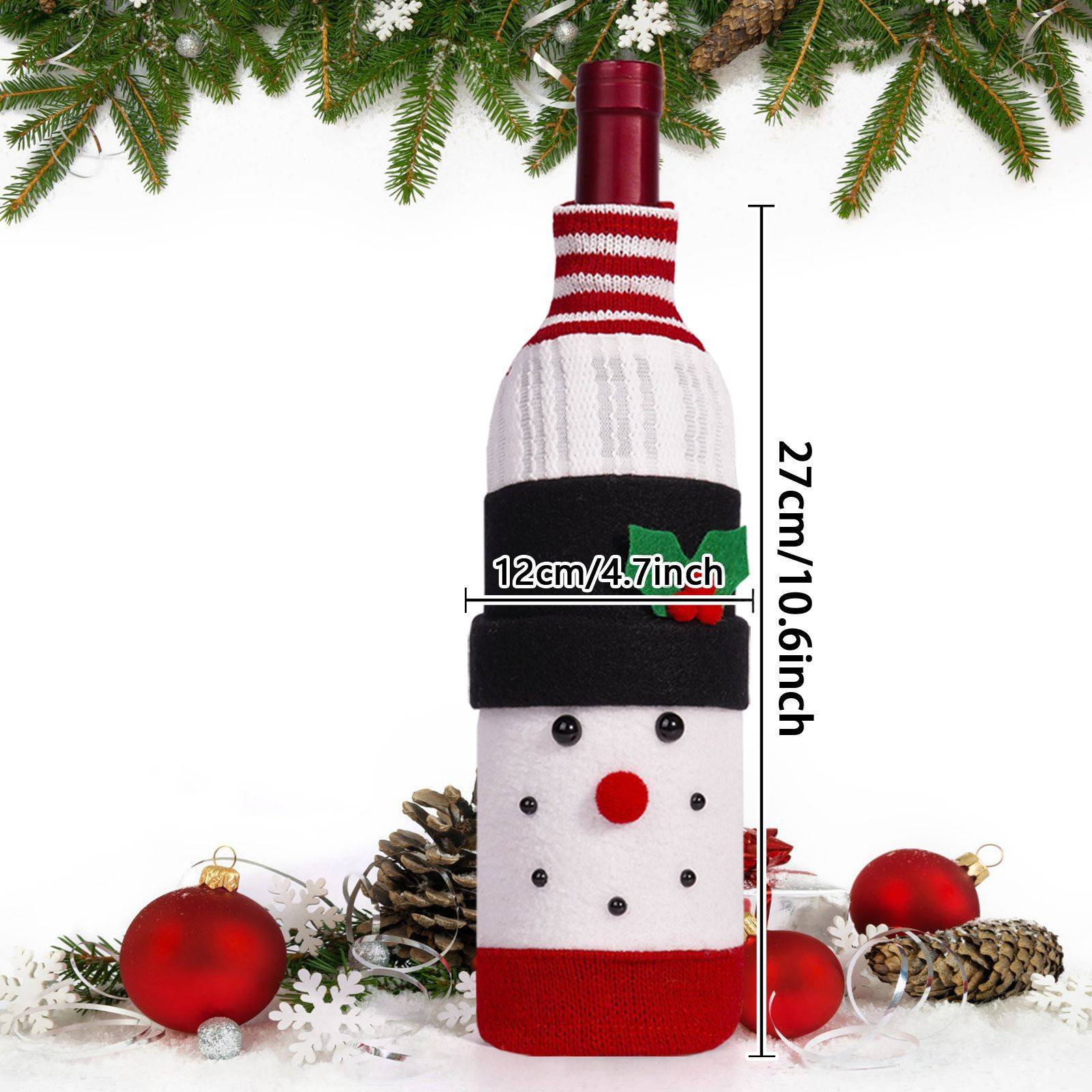 Cute Christmas Sweater Wine Bottle Cover 9