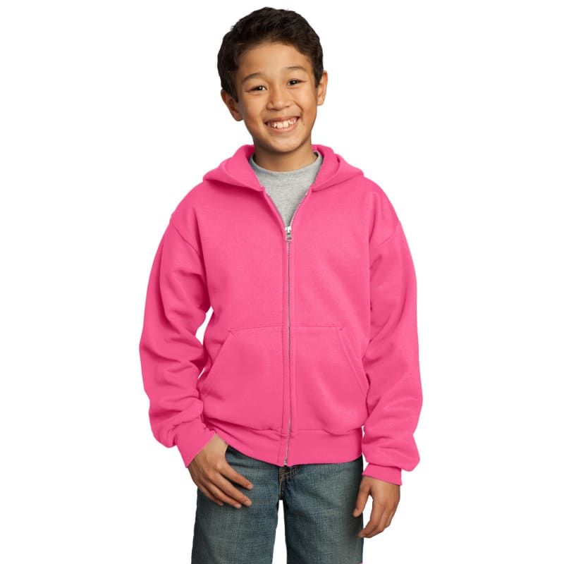 Port & Company - Youth Core Fleece Full-Zip Hooded Sweatshirt. 98