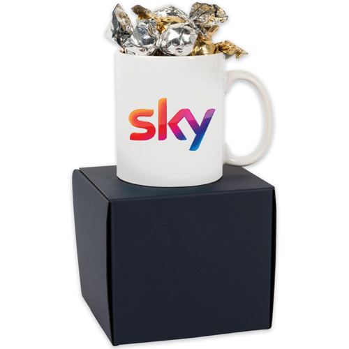 Premium Mug Gift Box with Twist Wrapped Truffles 1