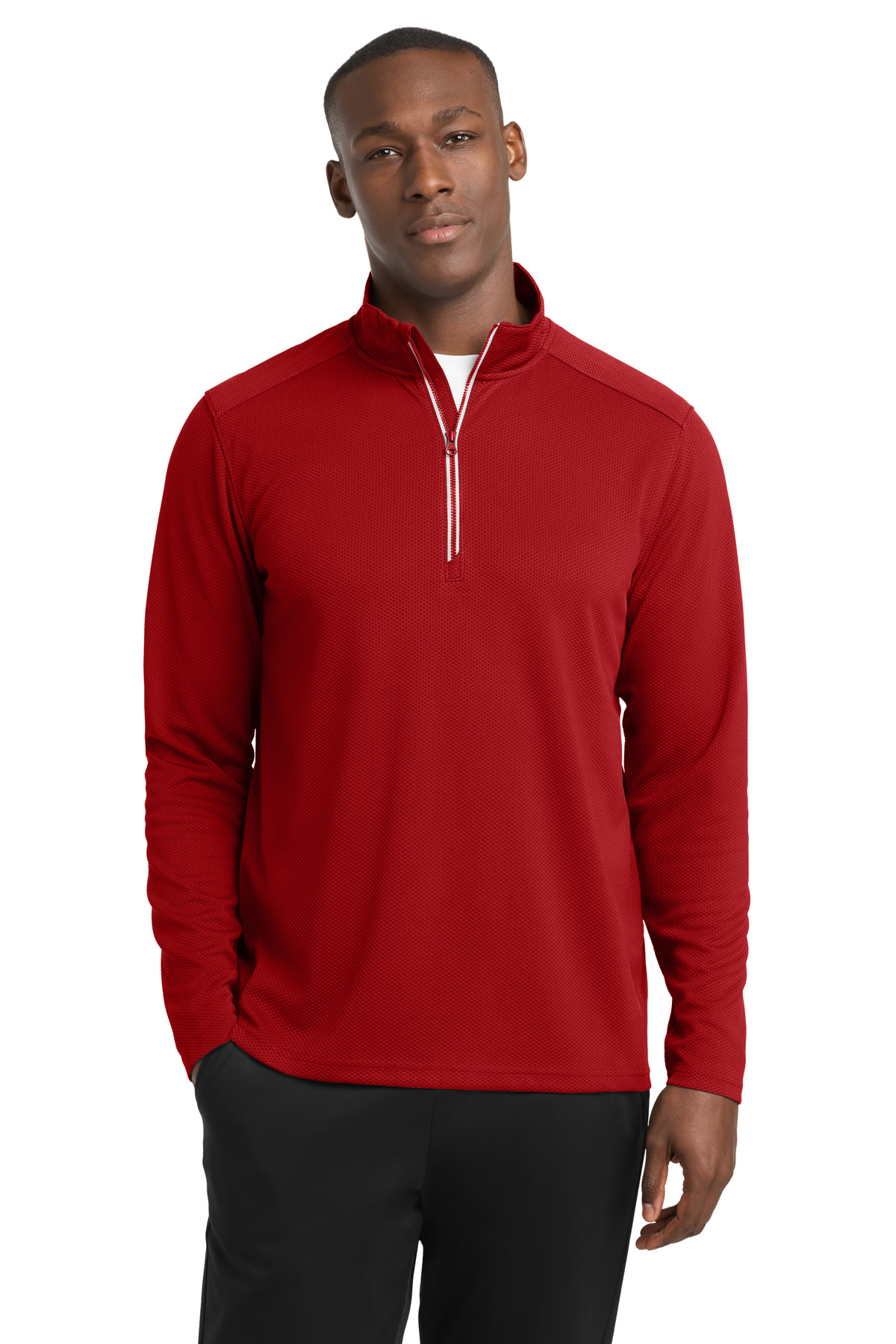 Sport-Tek Sport-Wick Textured 1/4-Zip Pullover. ST860 15