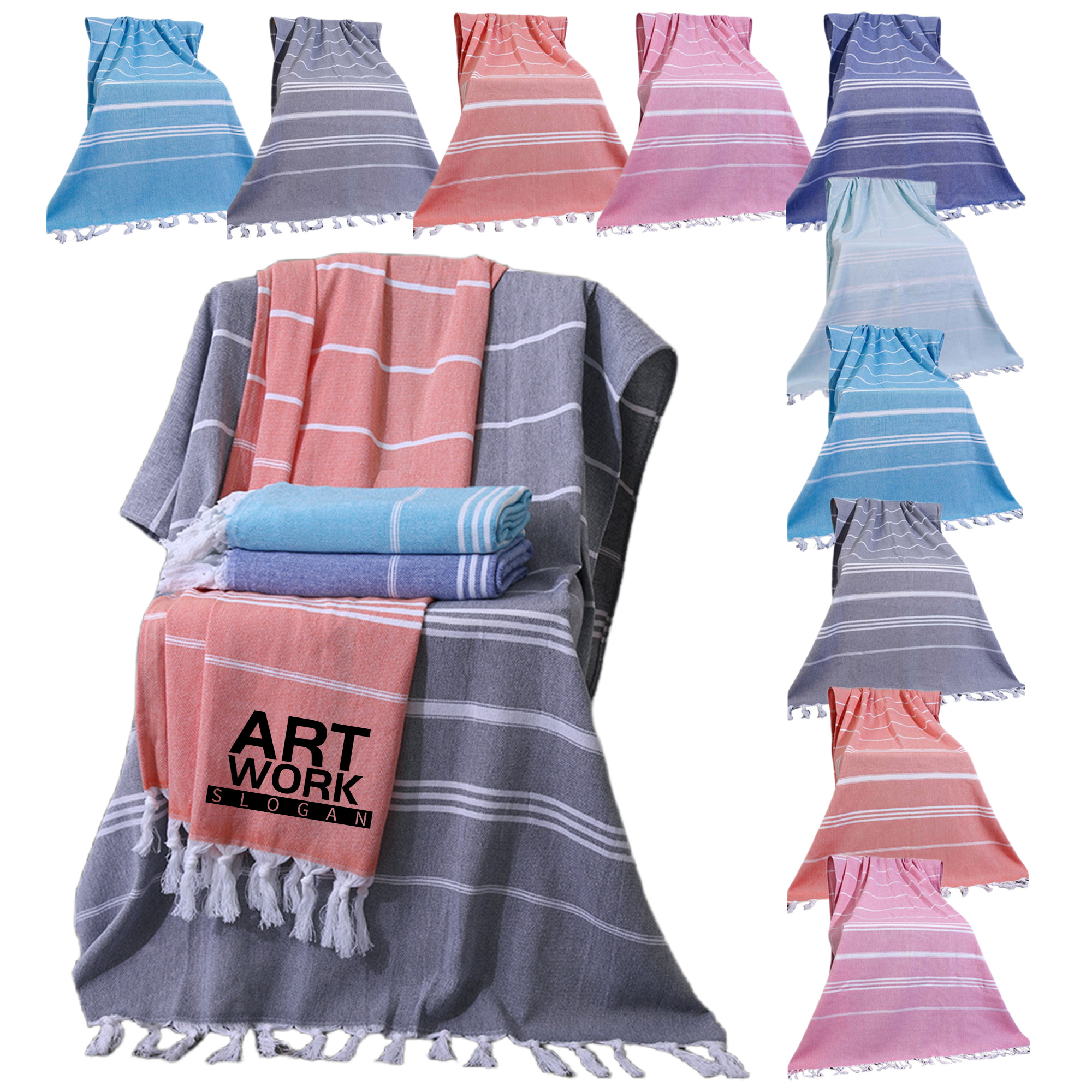 Vacation Soft Turkish Tassel Towel 1