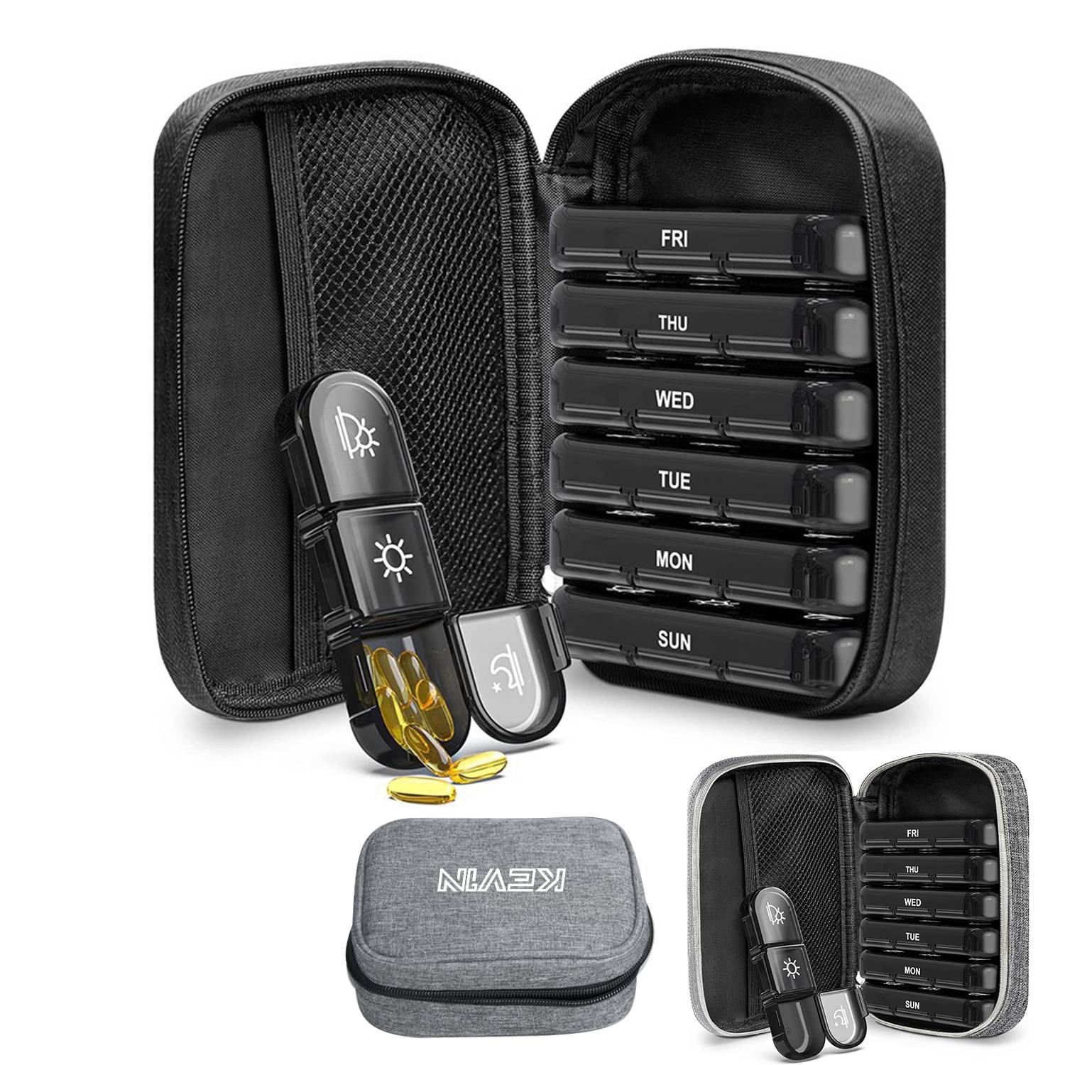 Portable Light Proof Canvas Bag Pill Box