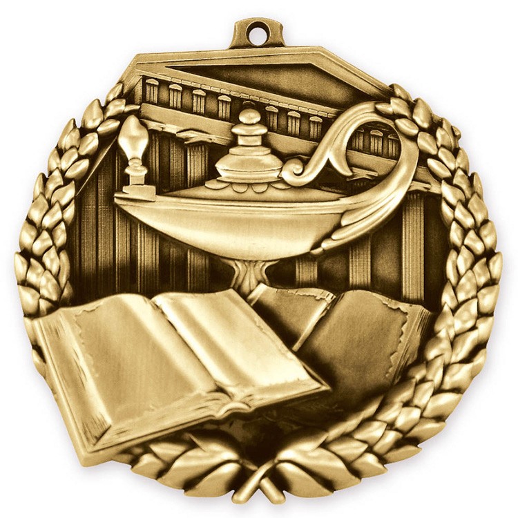 Book & Lamp Stadium Medallion (2-1/2")