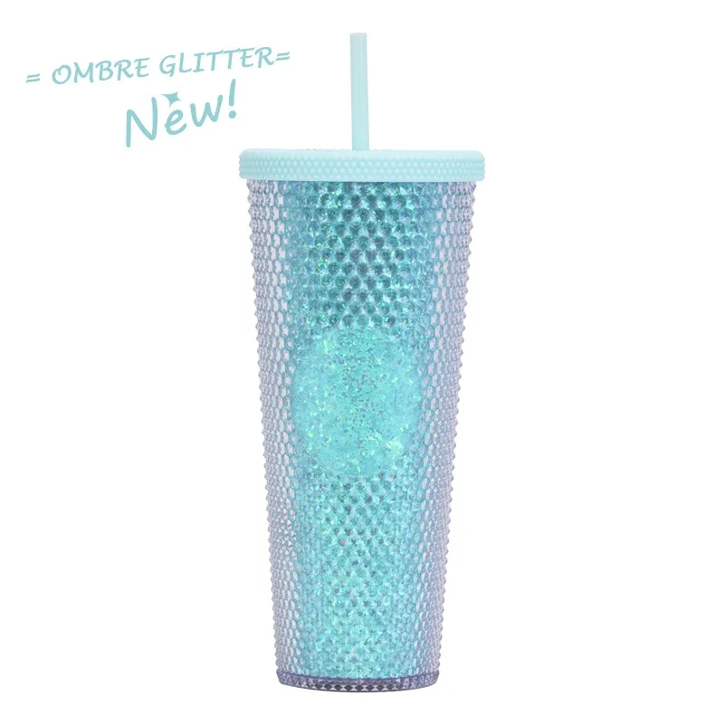 Textured Studded Cup with lid And Straw 24Oz 2