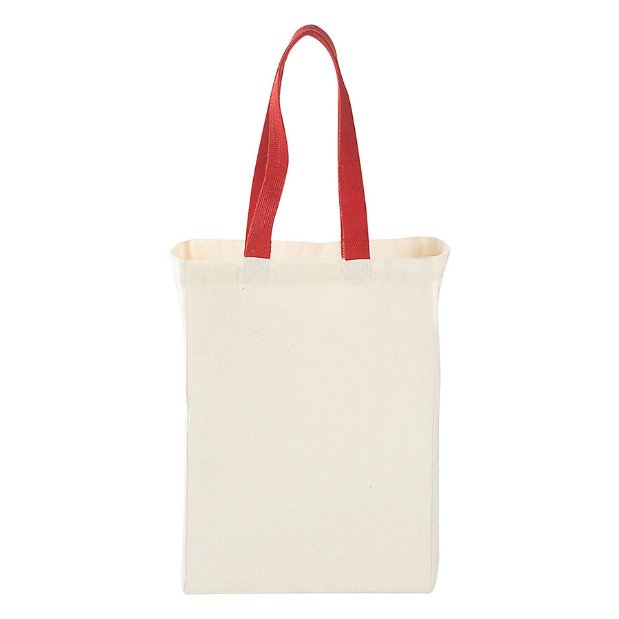 7 oz Cotton Canvas Book Tote Bag - 10"W x14"H x 5"D x 5