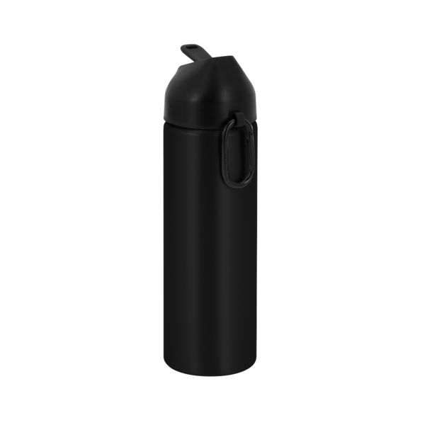 EasyFlow Recycled Aluminum Bottle w Straw Lid, custom water bottle with logo imprint 2