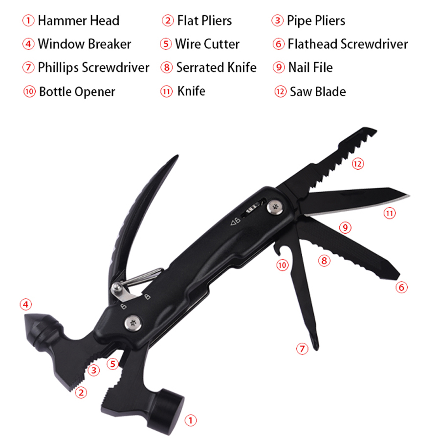 Yukon 12-In-1 Hammer Multi-Tool With Nylon Carrying Case 3