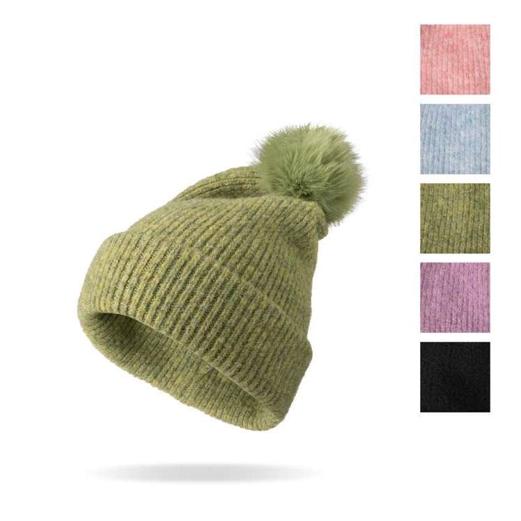 Powder Knit Ultra Soft Pom Hats Assorted Colors 2