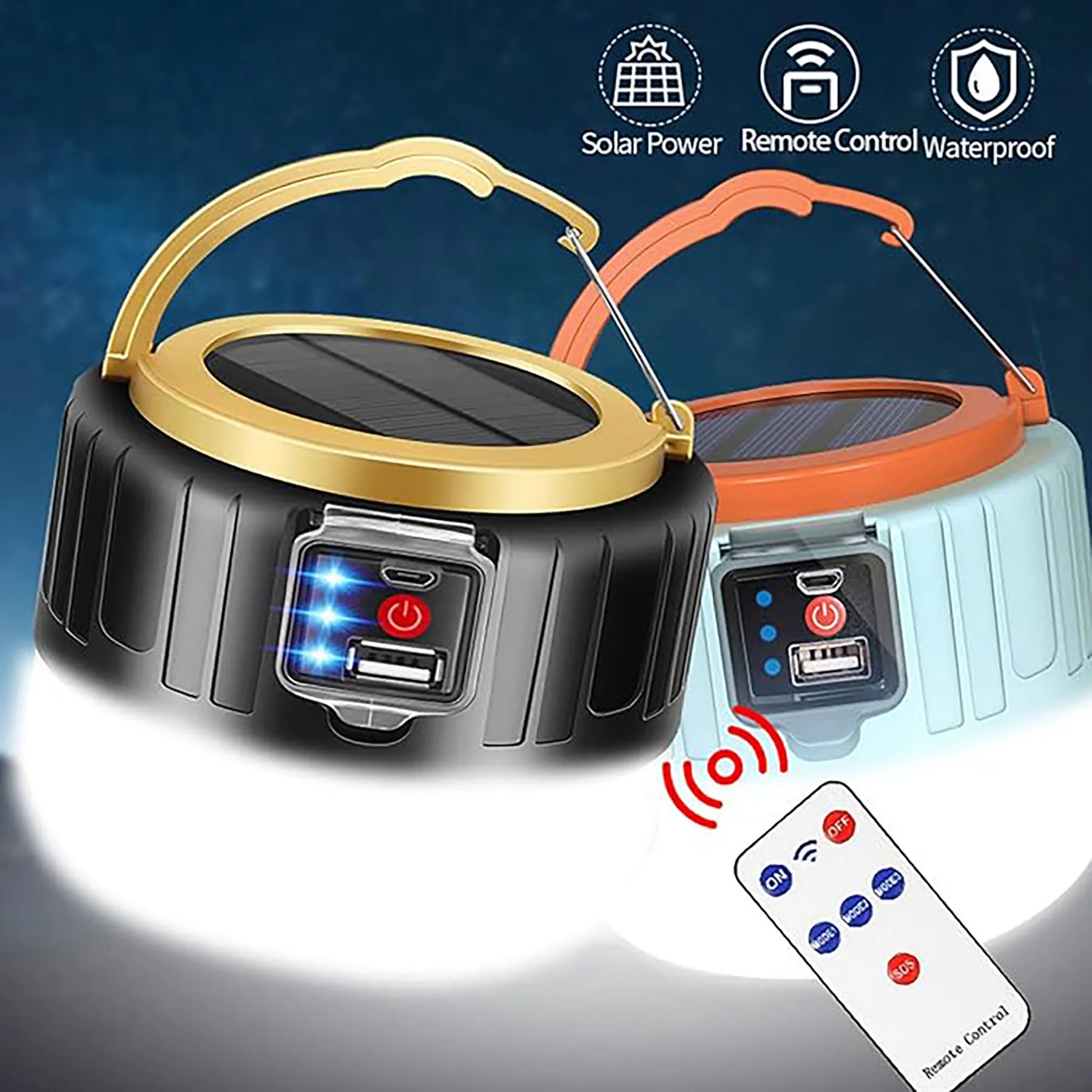 Solar Rechargeable Camping Led Lights 5