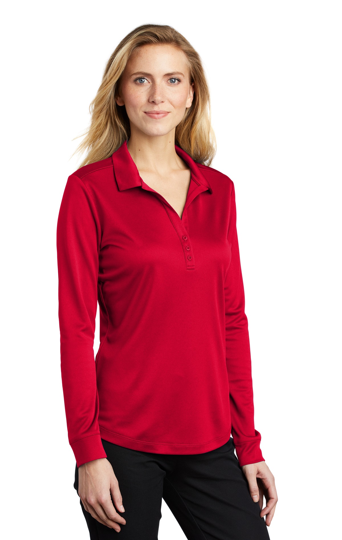 Port Authority Women's Silk Touch Performance Long Sleeve Polo. L540LS 46