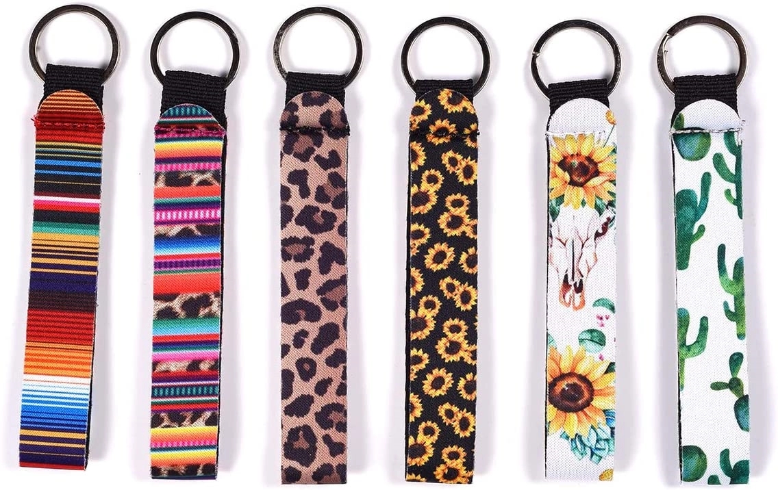 Full Color Custom Wrist Strap Keychain Neoprene Wristlet 6
